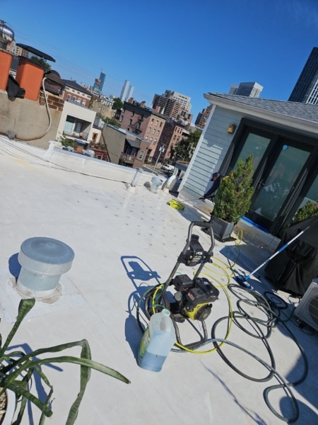 Flat Roof Cleaning Project in Jersey City NJ